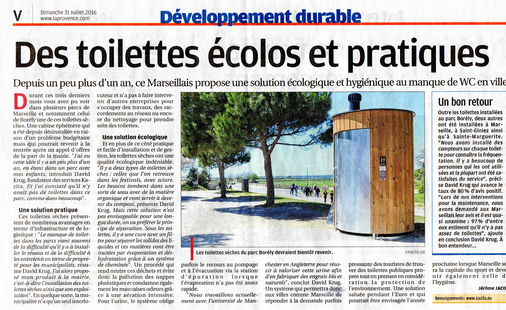 Le journal la provence parle des toilettes sèches  FLOWCO